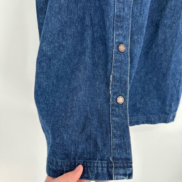 Vtg New York & Company Denim Dress Button Down Y2K 90s Style Size 4 - Picture 2 of 8
